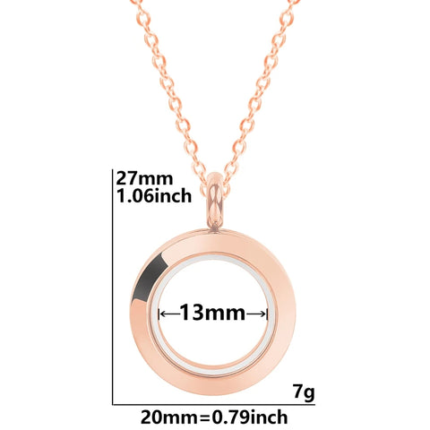 Round Living Memory Photo Relicario Locket Pendant Floating Charms Picture Necklaces