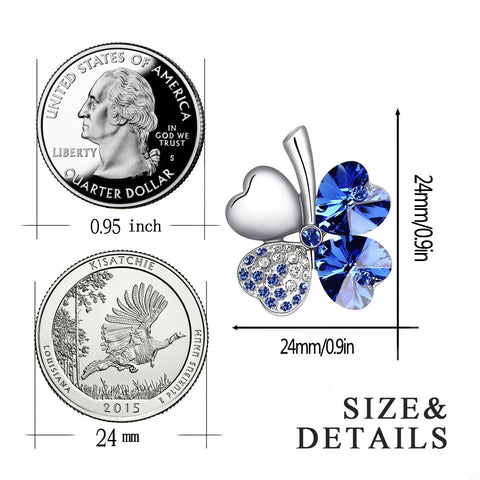 Crystal 4 Four Leaf Leaves Clover Pendant Necklaces Birthday Gift Quality Fashion Jewelry