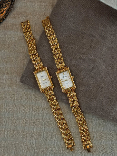 Gold-Colored French High-End Light Luxury Fashion Simple Dial Women's Watch with Stainless Steel Strap