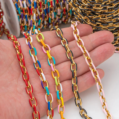 50cm Stainless Steel Colorful Enamel Chains