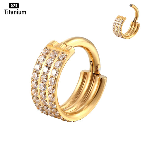 Titanium Piercing Hinged Segment Septum Hoop Nose Rings Clicker