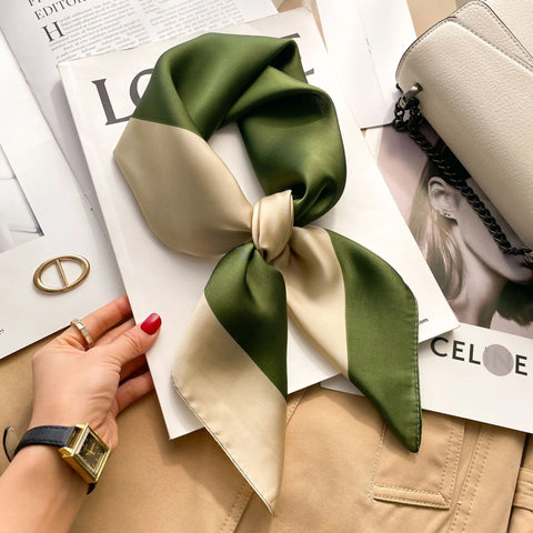 Silk Shawl Square Scarf Women Summer Hijab Wraps Neckerchief