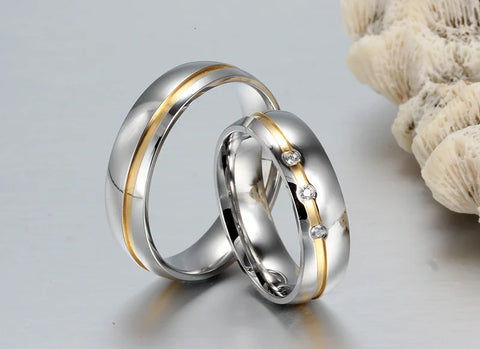 Vnox Wedding Rings for Women / Men 316l Stainless Steel Jewelry for 1 piece