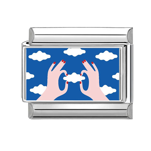 Grey Heart Cat Flower Skull Bead Italian Charm Links