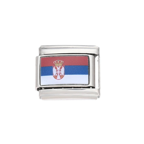 Colorful World Flag Italian Charm Links