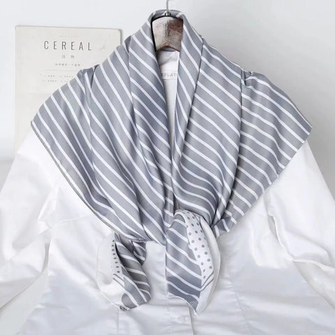 Silk Scarves Women Print Foulard Square Head Hijab