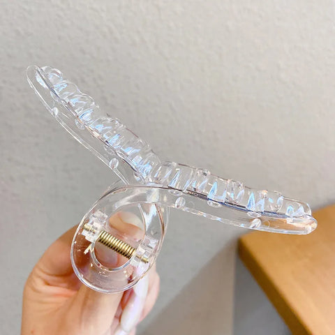 Korean Metal Geometric Hair Claws Barrettes Elegant Hair Clips Crab Hollow Out Hairpin