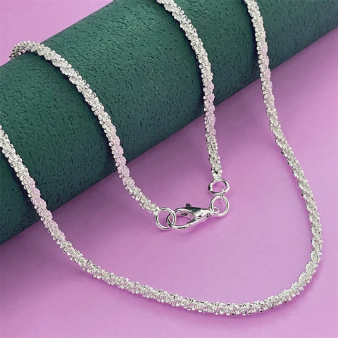 Hot new 40-75cm 925 Sterling Silver Necklace 16-30 Inch originality 2MM String chain
