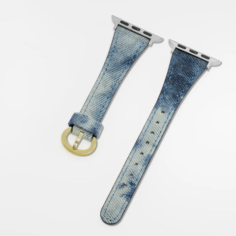 Denim Tie-Dye Strap for Apple Watch Band 49MM/44/40/41MM/38/42/45mm Women's Canvas Strap