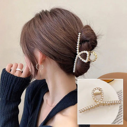 Korean Metal Geometric Hair Claws Barrettes Elegant Hair Clips Crab Hollow Out Hairpin