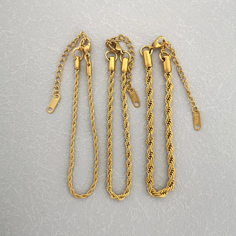 2 3 4mm Bracelet for Women & Men Stainless Steel