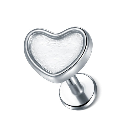 Steel Moon Lighting Labret Bar Rings Crystal Flower Tragus Cartilage Piercing