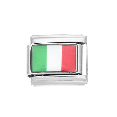 Colorful World Flag Italian Charm Links