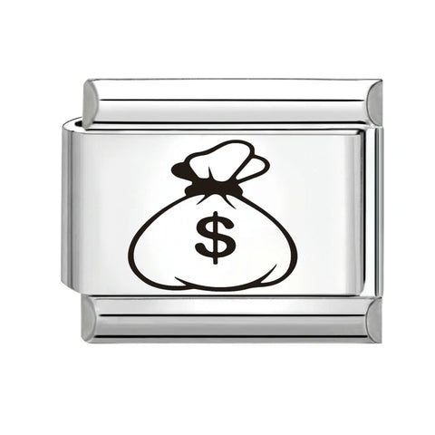 Black Engraving  Eye Jellyfish Butterfly Sun Moon Silver Charm Links