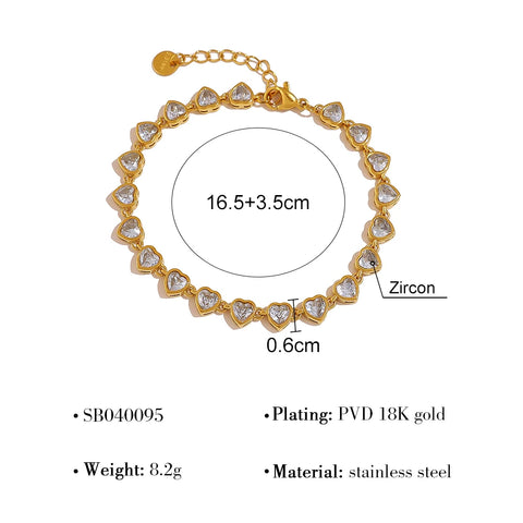 Luxury Zircon Crystal Stainless Steel Bracelets for Women