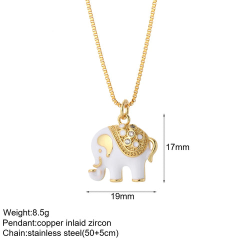 Heart Evil Blue Eye Sun Necklace for Women Cute Dog Bee Elephant Gold Color Pendant