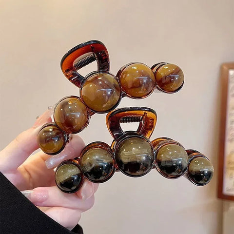 Retro Gradient Beaded Hair Claw 11Cm For Women's