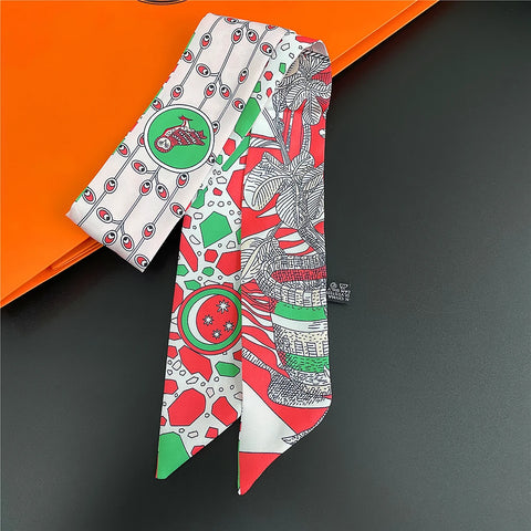 Saddle Print Summer Scarf Brand Design Women Skinny Bag Scarves