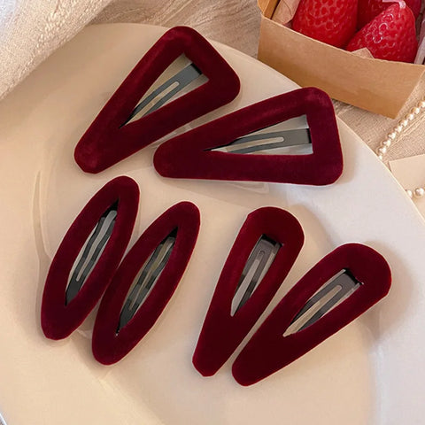 Autumn winter School Girls Velvet Hair Clip For Women