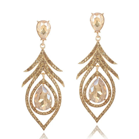 Elegant Hollow out Full Drill Crystal Women's Earrings