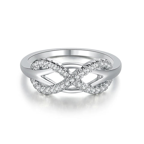 Romantic Infinity Heart Love Rings For Women Wedding Engagement Couple Rings