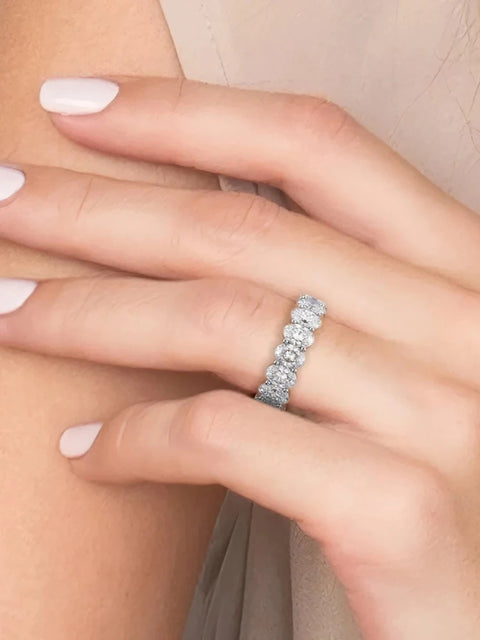 Sterling Silver Original Zircon Oval Fashion Ring for Women Gift Engagement Wedding Luxury