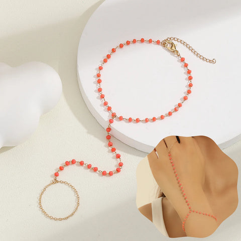 Vintage Emerald Blue Crystal Boho Wrist Bracelet for Women