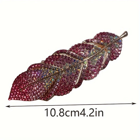 Dark Blue And Purple Rhinestones Spring Rectangular Hair Clip