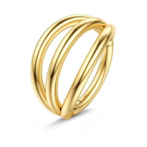 Bobisty Septum Nose Rings Hoops 316L Surgical Steel Septum Gold Plated Nose Ring