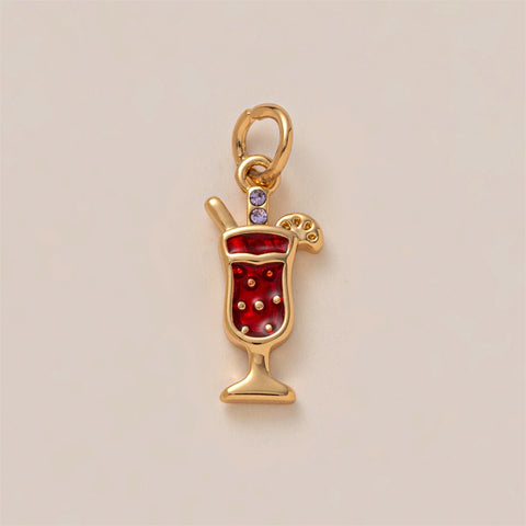 DIY zirconium inlaid gourmet sports pendant with gold plating and color retention