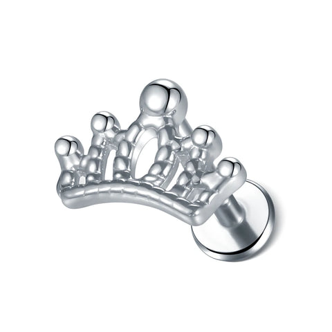 Steel Moon Lighting Labret Bar Rings Crystal Flower Tragus Cartilage Piercing