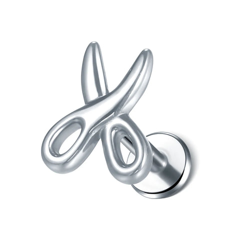 Steel Moon Lighting Labret Bar Rings Crystal Flower Tragus Cartilage Piercing