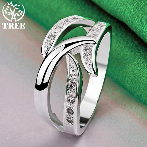 Sterling Silver Noble Shiny Elegant Zircon Ring For Women rings Fashion Party