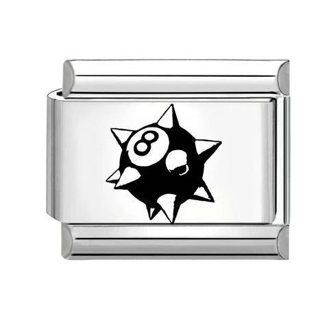 Black Engraving  Eye Jellyfish Butterfly Sun Moon Silver Charm Links