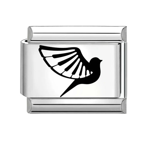 Black Engraving  Eye Jellyfish Butterfly Sun Moon Silver Charm Links