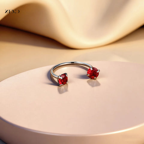 Titanium Steel Horseshoe Nose Rings Double CZ Crystal Screw Septum Rings Helix