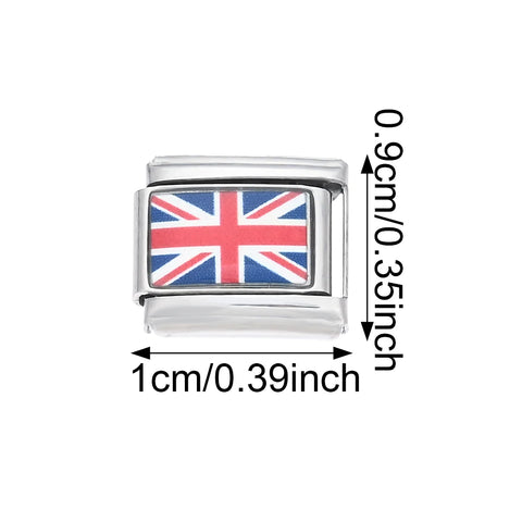 Colorful World Flag Italian Charm Links