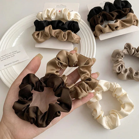 Elegant Satin Hair Scrunchies for Women Softer Than Elastic Bands Hair Rope Ponytail