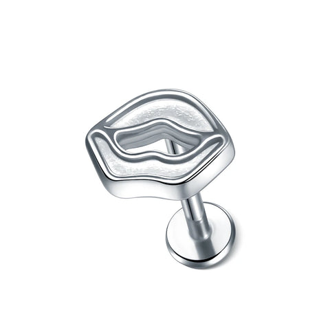 Steel Moon Lighting Labret Bar Rings Crystal Flower Tragus Cartilage Piercing