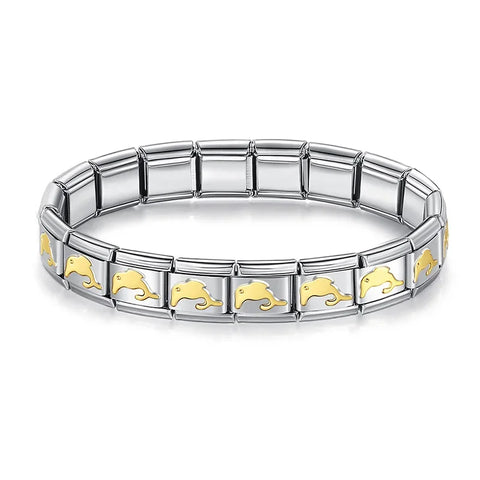 Women's 9mm Itanlian Elastic Star Heart Butterfly Charm Fashion Bracelet