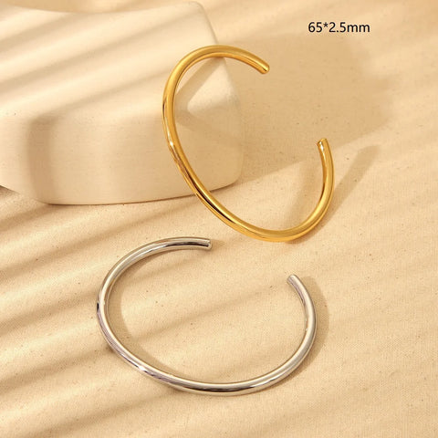 Stainless Steel Minimalist Open Design Cuff Bangle