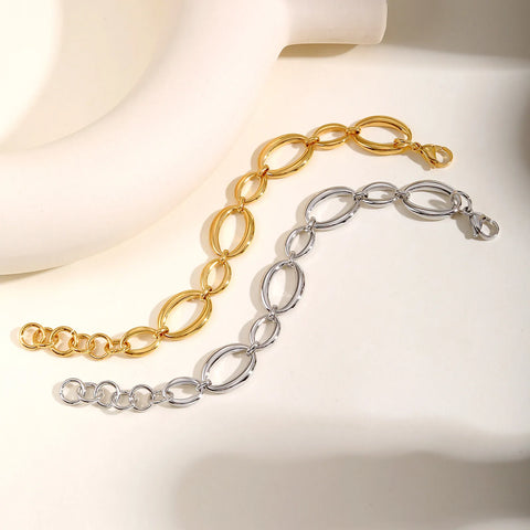 Elliptical Bracelet for Women Hand-made Chain Stainless Steel Bracelets