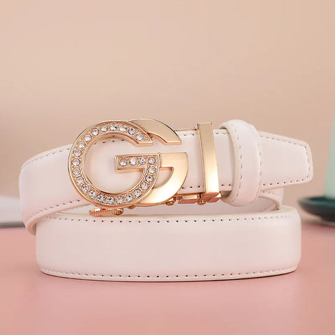 Women's New Network Style Automatic Buckle Wide Multi-color Belt