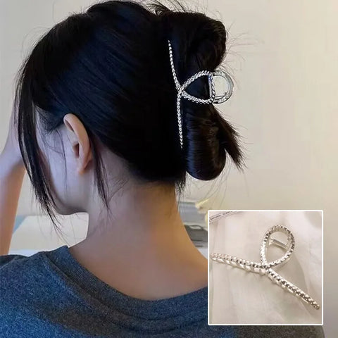 Korean Metal Geometric Hair Claws Barrettes Elegant Hair Clips Crab Hollow Out Hairpin