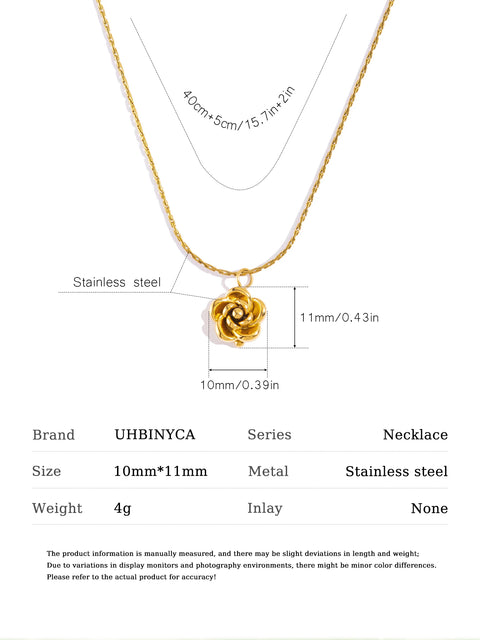 Delicate Rose Pendant Necklace for Women Romantic Love Gift Hypoallergenic Jewelry Gift
