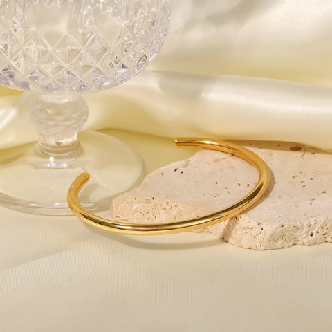 Stainless Steel Minimalist Open Design Cuff Bangle