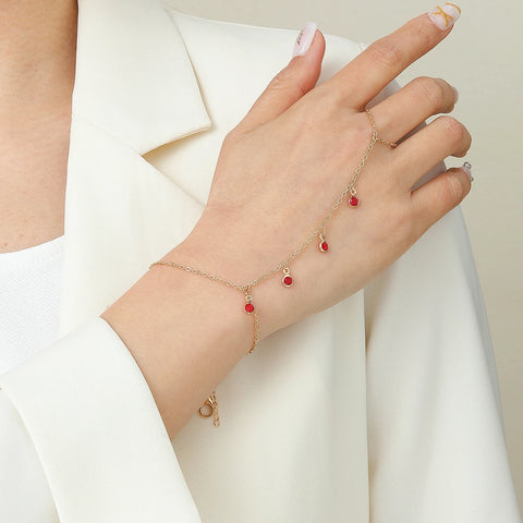 Vintage Emerald Blue Crystal Boho Wrist Bracelet for Women