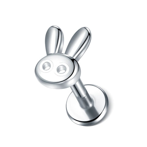 Steel Moon Lighting Labret Bar Rings Crystal Flower Tragus Cartilage Piercing