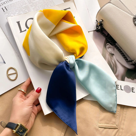 Silk Shawl Square Scarf Women Summer Hijab Wraps Neckerchief