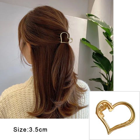 Korean Metal Geometric Hair Claws Barrettes Elegant Hair Clips Crab Hollow Out Hairpin